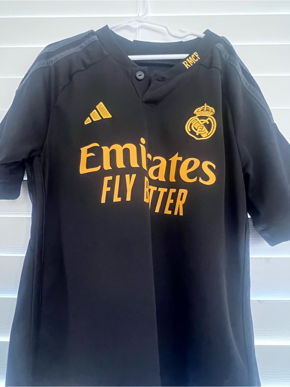 adidas Kids Black & Gold Real Madrid Jersey